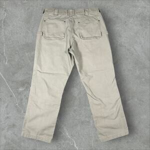 Duluth Trading Co. Carpenter Mens Size 38x32 Cooldry Canvas Workwear Khaki Pants